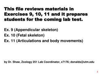 Ex. 9: Appendicular skeleton