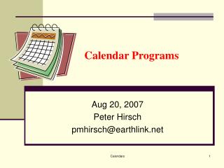 Calendar Programs