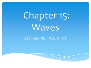 Chapter 15: Waves