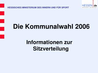 Die Kommunalwahl 2006