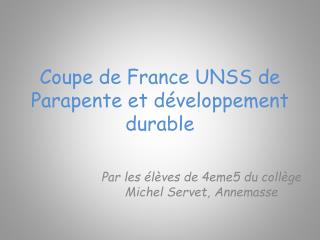 Coupe de France UNSS de Parapente et développement durable