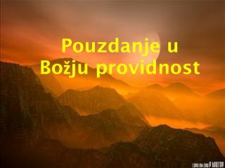 Pouzdanje u Božju providnost