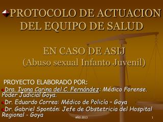 PROTOCOLO DE ACTUACION DEL EQUIPO DE SALUD