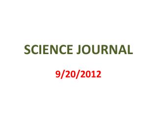 SCIENCE JOURNAL