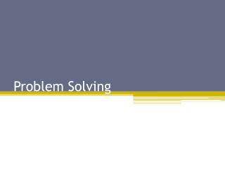 Problem Solving