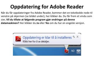 Oppdatering for Adobe Reader