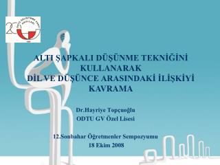 Dr.Hayriye Topçuoğlu ODTU GV Özel Lisesi 12.Sonbahar Öğretmenler Sempozyumu 18 Ekim 2008