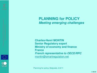 Charles-Henri MONTIN Senior Regulatory expert Ministry of economy and finance France