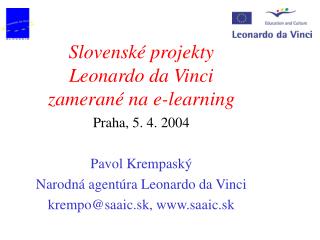 Slovenské projekty Leonardo da Vinci zamerané na e-learning