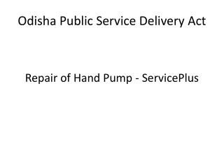 Odisha Public Service Delivery Act