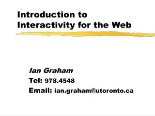 Introduction to Interactivity for the Web