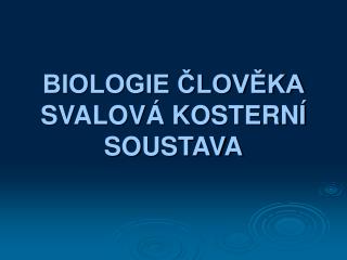 BIOLOGIE ČLOVĚKA SVALOVÁ KOSTERNÍ SOUSTAVA