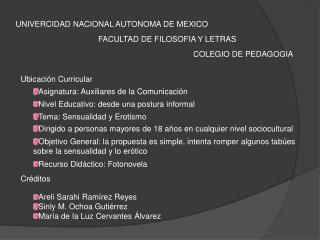 UNIVERCIDAD NACIONAL AUTONOMA DE MEXICO