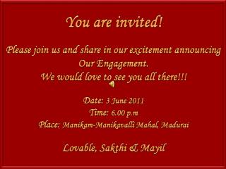 You are invited!