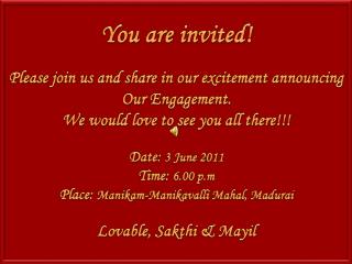 You are invited!