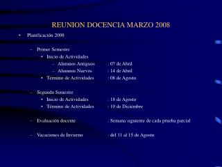 REUNION DOCENCIA MARZO 2008