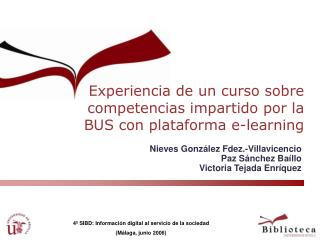 Experiencia de un curso sobre competencias impartido por la BUS con plataforma e-learning