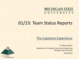 01/23: Team Status Reports