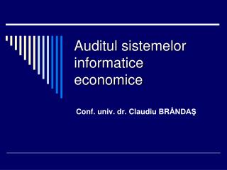 Auditul sistemelor informatice economice