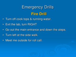 Emergency Drills