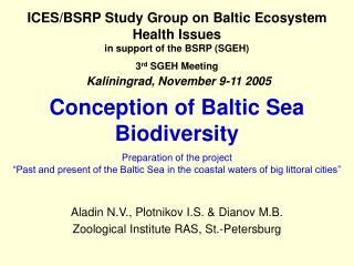 Conception of Baltic Sea Biodiversity