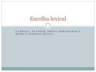 Escolha lexical