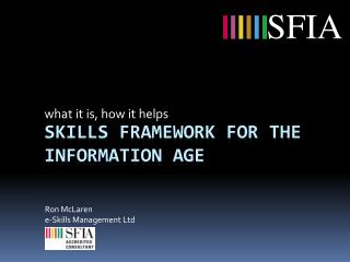 SKILLS FRAMEWORK FOR THE INFORMATION AGE