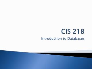 CIS 218