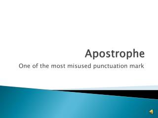 Apostrophe