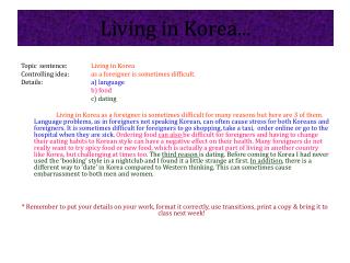 Living in Korea...