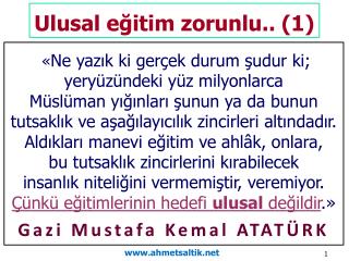 Ulusal eğitim zorunlu .. (1)