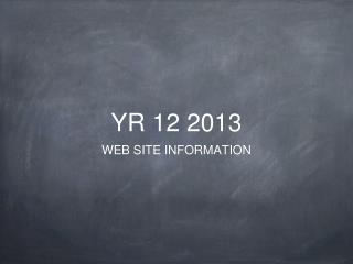 YR 12 2013