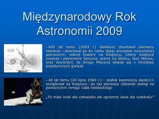 Międzynarodowy Rok Astronomii 2009