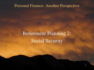 Personal Finance: Another Perspective