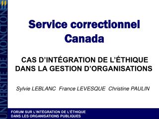 Service correctionnel Canada