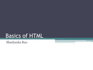 Basics of HTML