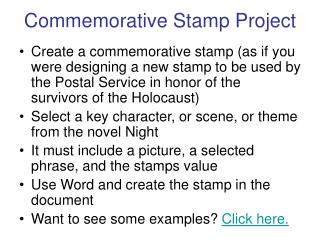 Commemorative Stamp Project