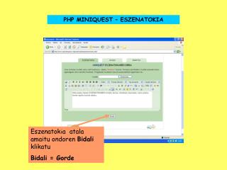 PHP MINIQUEST – ESZENATOKIA