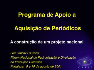 Programa de Apoio a Aquisição de Periódicos