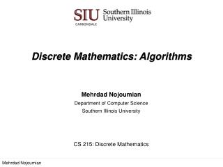 Discrete Mathematics: Algorithms