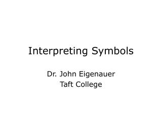 Interpreting Symbols