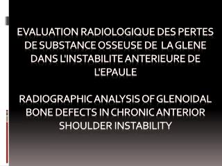 ECHEC DU TRAITEMENT ARTHROSCOPIQUE