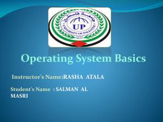 Instructor's Name :RASHA ATALA