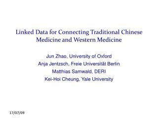 Linked Data for Connecting Traditional Chinese Medicine and Western Medicine