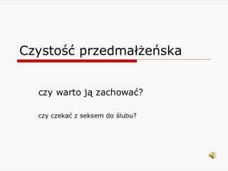 Czystość przedmałżeńska