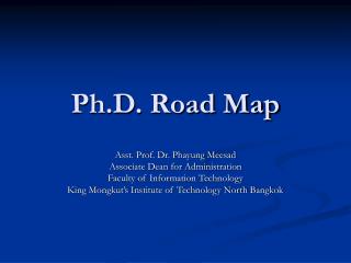 Ph.D. Road Map