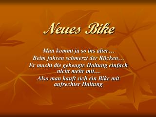 Neues Bike