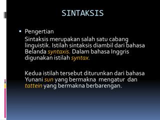 SINTAKSIS