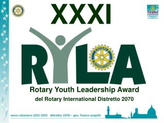 Rotary Youth Leadership Award del Rotary International Distretto 2070