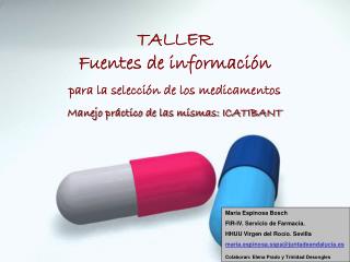 TALLER Fuentes de información para la selección de los medicamentos